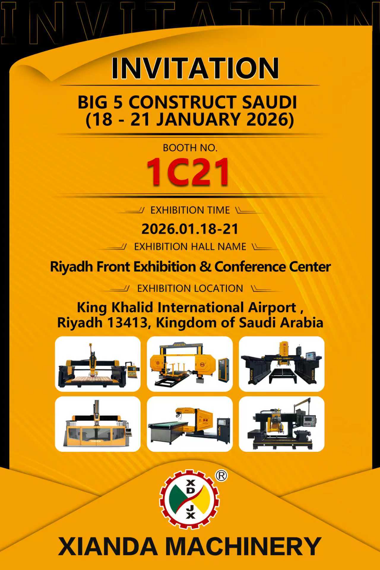XIANDA MACHINERY が BIG 5 CONSTRUCCT SAUDI 2026 で最新のイノベーションを目撃するようご招待します